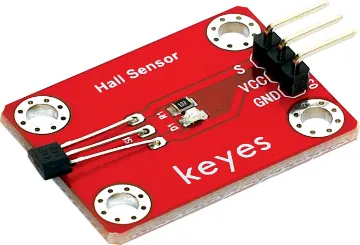 44E Hall Effect Magnetic Sensor Breakout Module Utilises the 44E hall effect sensor for contactless magnetic switching. Output drops to ground when triggered.  3.3-5V input. 36 x 22 x 7mm