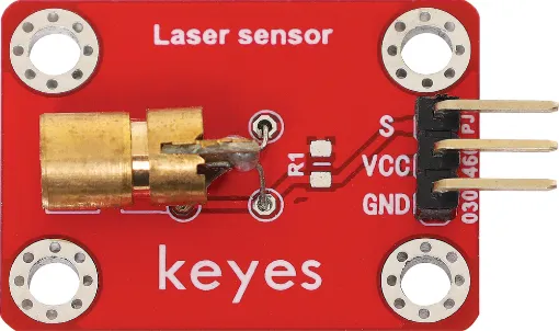 The transmitter module of the KEYES laser transmitter is designed for Arduino. Its connection port is compatible with the Arduino Shield transmitter.