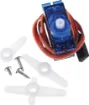 This tiny and lightweight servo can rotate approximately 180 degrees (90 in each direction), and works just like the standard servo. You can use any servo code, hardware or library to control these servos. 