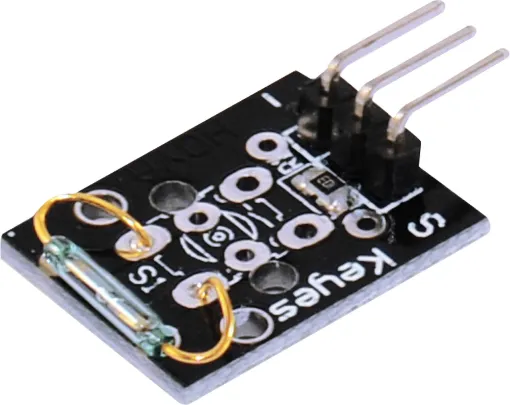 A non-contact normally open switch which operates via a nearby magnetic field. Connects to a digital input on an Arduino board.