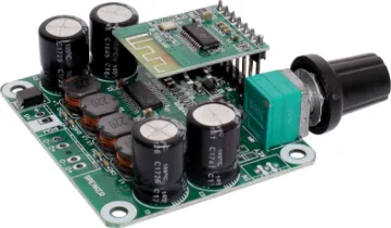 TPA3110 2 x 30W Digital Stereo Audio Amplifier Board With Bluetooth The TPA3110 chip on board this amplifier module provides a high output, lower power consumption audio solution with great audio quality too.
