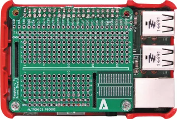 Raspberry Pi CaseHAT SOIC28 Prototyping Board A prototyping HAT that fits inside a Raspberry Pi case!
Soldermasked 0.1" holes, plus 28 SMD IC area. Includes 40 pin header (unsoldered). Slots included for display & camera cables.