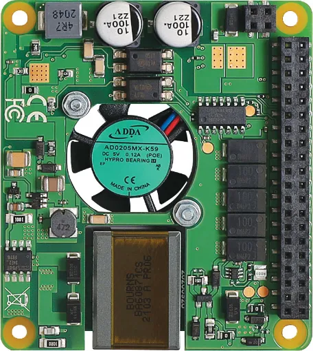 Enables simultaneous communication with the LAN network and power supply of the Raspberry Pi board.