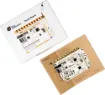 The Touch Board is a microcontroller board with dedicated capacitive touch and MP3 decoder ICs. It has a headphone socket and micro SD card holder (for file storage), as well as having 12 capacitive touch electrodes. It is based around the ATmega32U4 and runs at 16MHz from 5V. It has a micro USB connector, a JST connector for an external lithium po