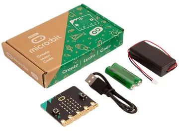 BBC Micro:bit Board V2.21 Go Kit The Micro:bit go kit is easy to code with, all you need is your web browser and a micro USB cable and you are ready to start all kinds of exciting STEM/STEAM experiments, no need for any extra software to be installed. Kit includes USB cable, batteries and battery holder.