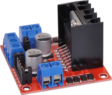 L298N Dual Motor Module for Arduino Uses an L298N H-Bridge designed to drive inductive loads, such as relays, solenoids, DC and stepping motors. It can also drive two independent DC motors or 1 stepper motor at 2A continuous current per channel. Standard Arduino shield dimensions with analog and digital output headers. 5V input.