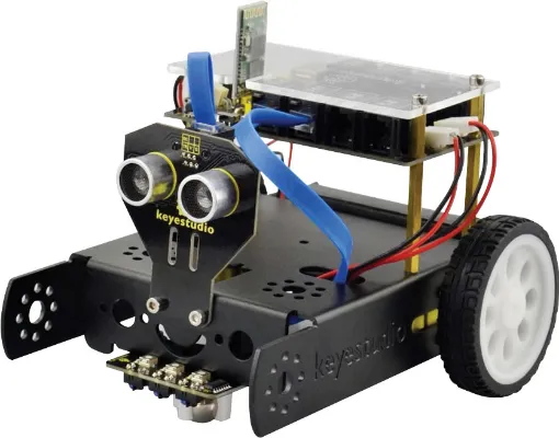 STEM bot is an easy to program 2 wheel obstacle avoidance and line tracking robot. Coding your program is easy using the standard Arduino software.  Wiring and construction has been designed to be as simple as possible.