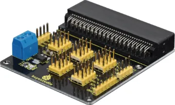 Sensor Connection Shield for BBC Microbit This sensor connection shield allows you to breakout all digital and analog interfaces plus adds I2C serial port and SPI comms interfaces.