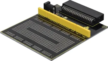 310 Tie Breadboard Shield for BBC Microbit Transform the pins of the micro bit motherboard into female headers allowing you to easily connect leads and build circuits. With the addition of a power module the breakout board can directly provide power for the micro bit board and load the capability of the breakout board.