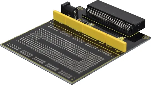 Transform the pins of the micro bit motherboard into female headers allowing you to easily connect leads and build circuits. With the addition of a power module the breakout board can directly provide power for the micro bit board and load the capability of the breakout board. 