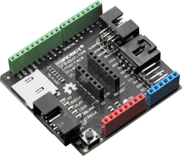 DFR0074 Arduino Interface Shield Connection Module This interface shield supports multi-interfaces, SPI, IIC and SD Card.