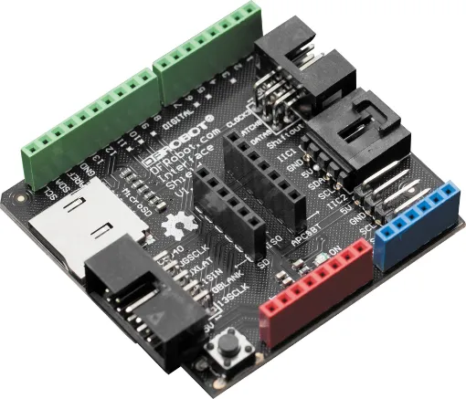 This interface shield supports multi-interfaces, SPI, IIC and SD Card.