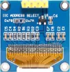 A compact monochrome 128x64 OLED display module with I2C/SPI communication. 3-5V input. 22x22x12mm. 