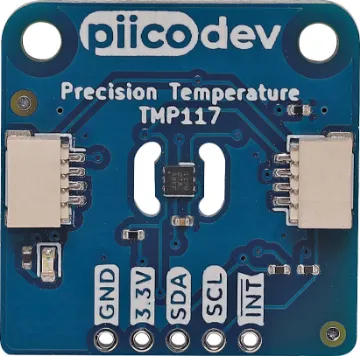 PiicoDev TMP117 Precision Temperature Sensor The PiicoDev Precision Temperature Sensor features a low-power, high precision TMP117 with 16-bit resolution and an accuracy of ±0.1°C (across -20°C to +50°C) with no calibration required.