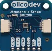 The PiicoDev® Atmospheric Sensor allows you to easily measure barometric pressure, humidity, and temperature. Use it to build your own weather station or perform experiments.