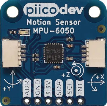 PiicoDev MPU6050 Motion Sensor Our PiicoDev® Motion Sensor makes it super easy to detect linear or angular motion in your next project.