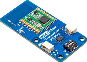 PiicoDev 915MHz Transceiver With this Transceiver users can unlock some very cool capabilities like collecting data from some distant sensor, or remote-controlling hardware.