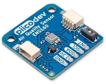 PiicoDev ENS160 Air Quality Sensor PiicoDev ENS160 Air Quality Sensor. Measure indoor air-quality - sensitive to fumes, cooking smells, humans.