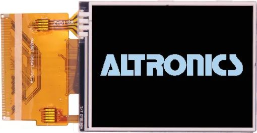 Module size: 50 x 69.2 x 4.2mm	
Viewing area: 44.8 x 63.1mm	
Pixel size: 1 pixel (0.18 x 0.18mm)	
Supply voltage: 3.2V DC	
Power supply current: 18mA (with LED)	
Viewing angle:  60&ordm	
Driver IC: ILI9341
Interface: 8080 System 8 or 16 bit	
Application: General purpose