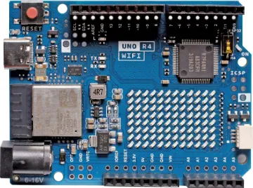 Funduino UNO R4 Wi-Fi Arduino Compatible Development Board The Funduino UNO R4 with WiFi is an Arduino compatible board integrating the powerful RA4M1 microcontroller with the robust wireless capabilities of the ESP32-S3 from Espressif. Additionally, it features an on-board 12x8 LED matrix, a Qwiic connector, a VRTC, and an OFF pin, making it an ideal choice for all your maker projects.